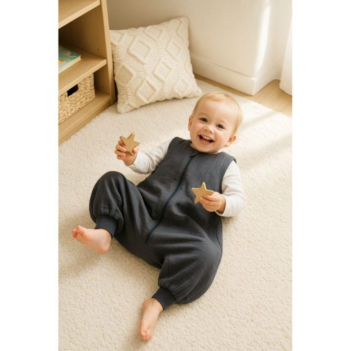 Muslino miegmaišis su kojytėmis 2–4 m. My Sweet Baby, antracito spalvos