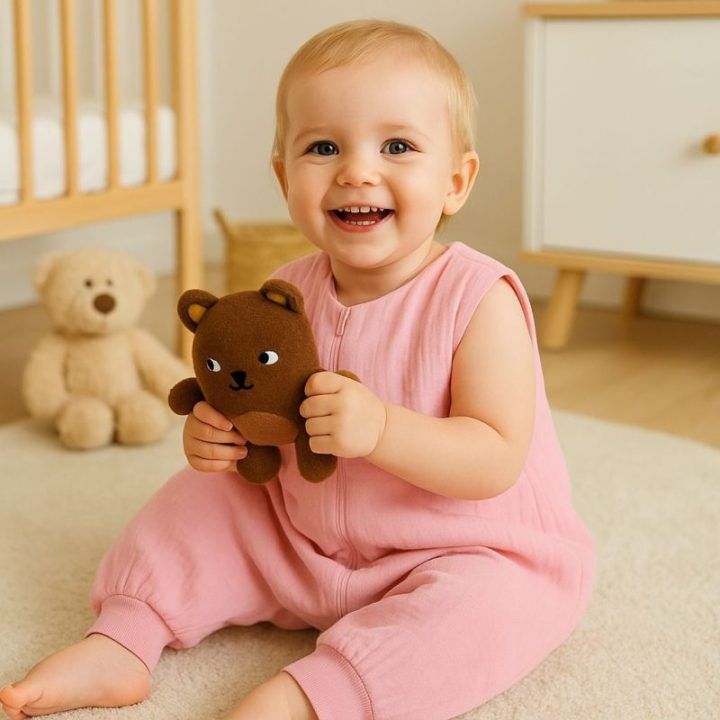 Muslino miegmaišis su kojomis XL 2–4 m., vasarai TOG 1.0, pastelinės rožinės spalvos My Sweet Baby
