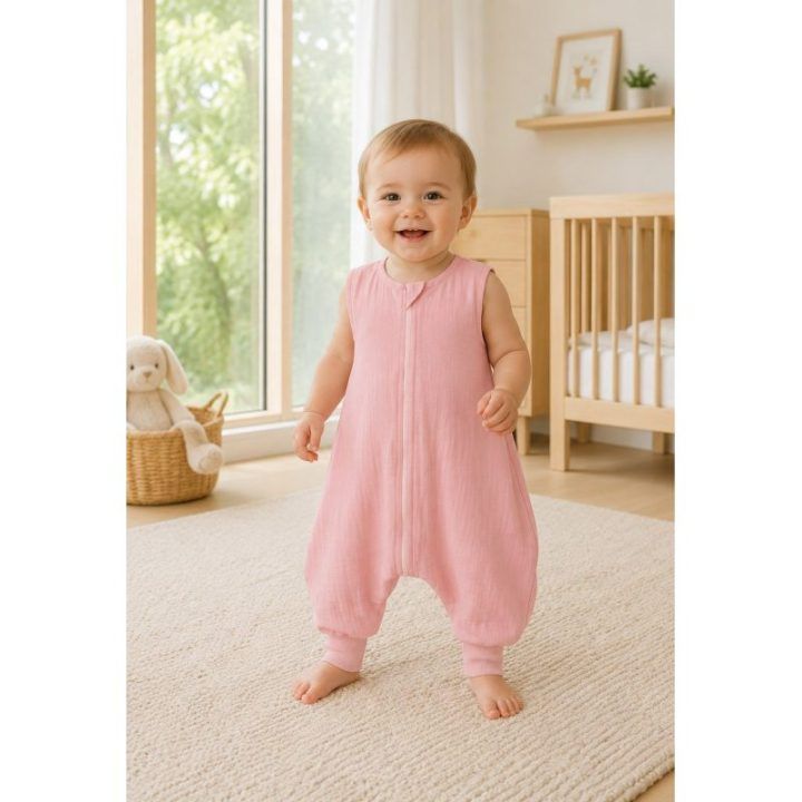 Muslino miegmaišis su kojomis XL 2–4 m., vasarai TOG 1.0, pastelinės rožinės spalvos My Sweet Baby