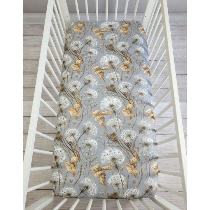 Paklodė su guma 120 × 60 cm iš medvilnės BOBONO Dandelines