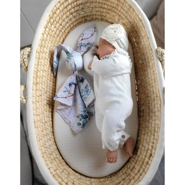 Minkštas kūdikio migdukas su zuikio ausytėmis DOUDOU Blue Birds