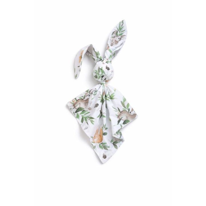 Minkštas kūdikio migdukas–žaislas zuikutis DOUDOU Woodland Green