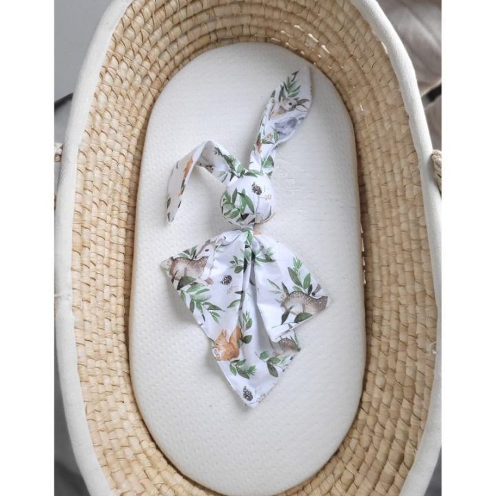 Minkštas kūdikio migdukas–žaislas zuikutis DOUDOU Woodland Green