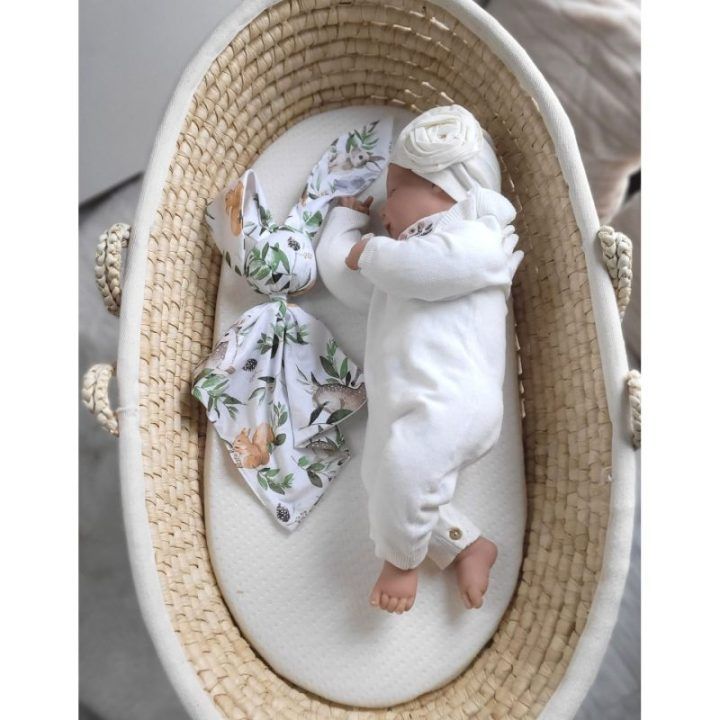 Minkštas kūdikio migdukas–žaislas zuikutis DOUDOU Woodland Green