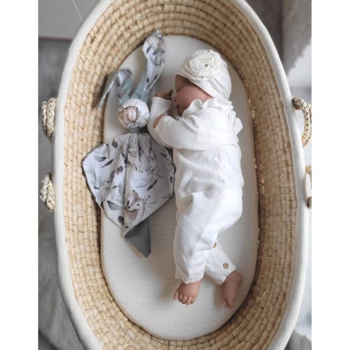 Minkštas triušio formos migdukas su medvilne My Sweet Baby Woodland olive/pastel green