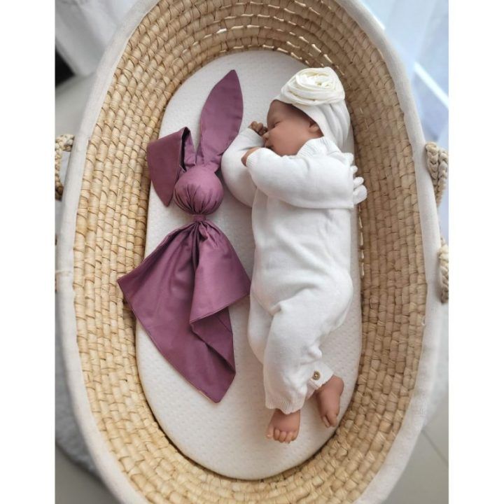 Minkštas zuikio formos medvilninis migdukas DOUDOU Pastelinė violetinė