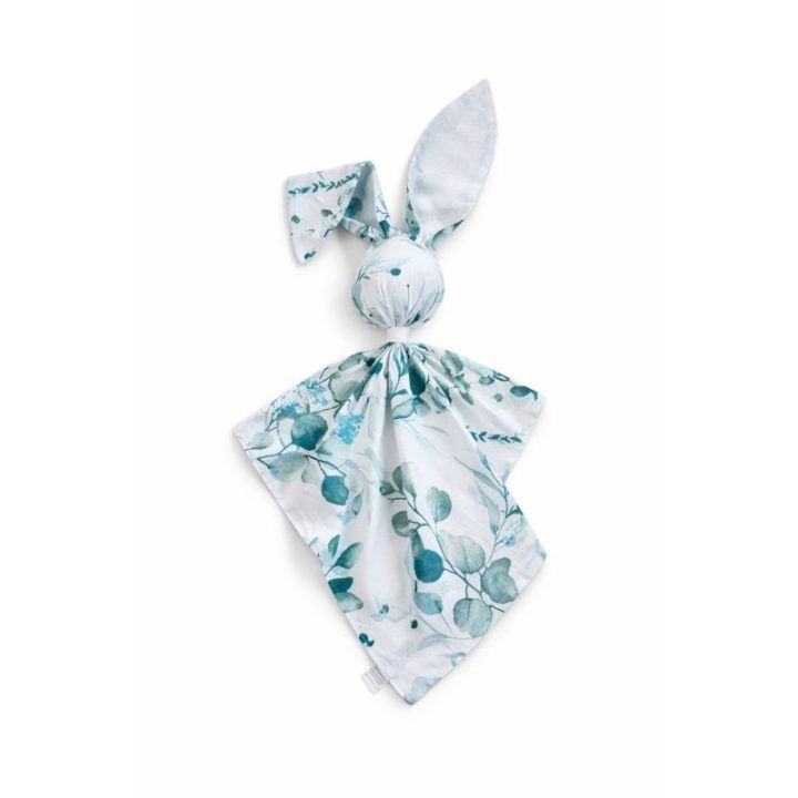 Minkštas triušiuko prisiglaudimo žaislas iš medvilnės My Sweet Baby Eucaliptus mint – baltas