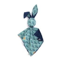 Dvipusis kūdikio žaislas-migdukas DOUDOU Triušis Mint Forest, tamsiai mėlynas