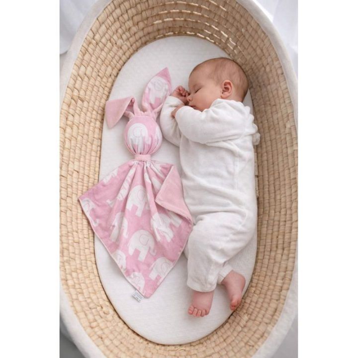 Minkštas žaislas-kramtukas zuikutis My Sweet Baby, rožiniai drambliai