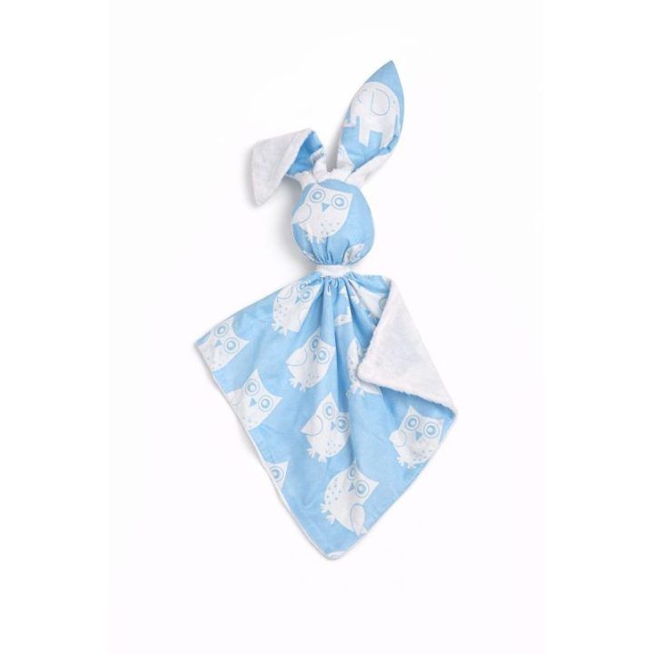 Dvipusis kūdikio migdukas BOBONO Blue Owls baltas