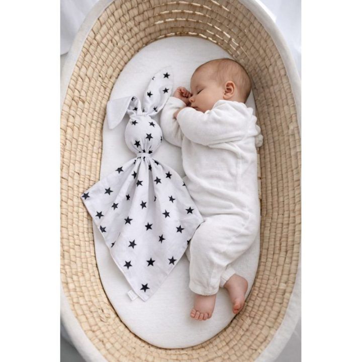 Minkštas triušiuko žaisliukas DOUDOU Black Stars White