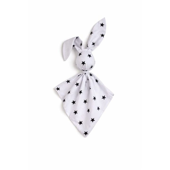 Minkštas triušiuko žaisliukas DOUDOU Black Stars White