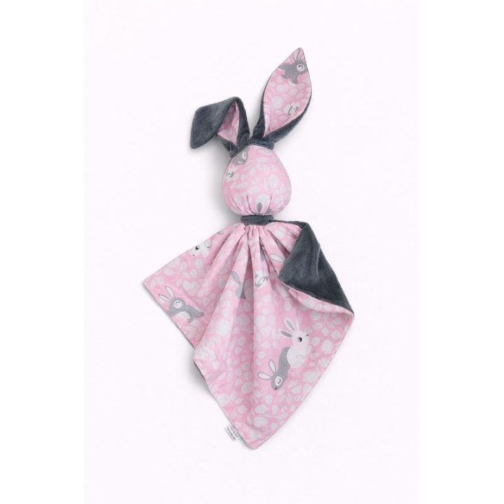 Minkštas zuikučio migdukas DOUDOU Pink Bunnies, tamsiai pilkas