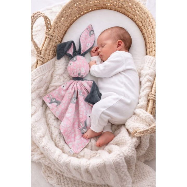 Minkštas zuikučio migdukas DOUDOU Pink Bunnies, tamsiai pilkas