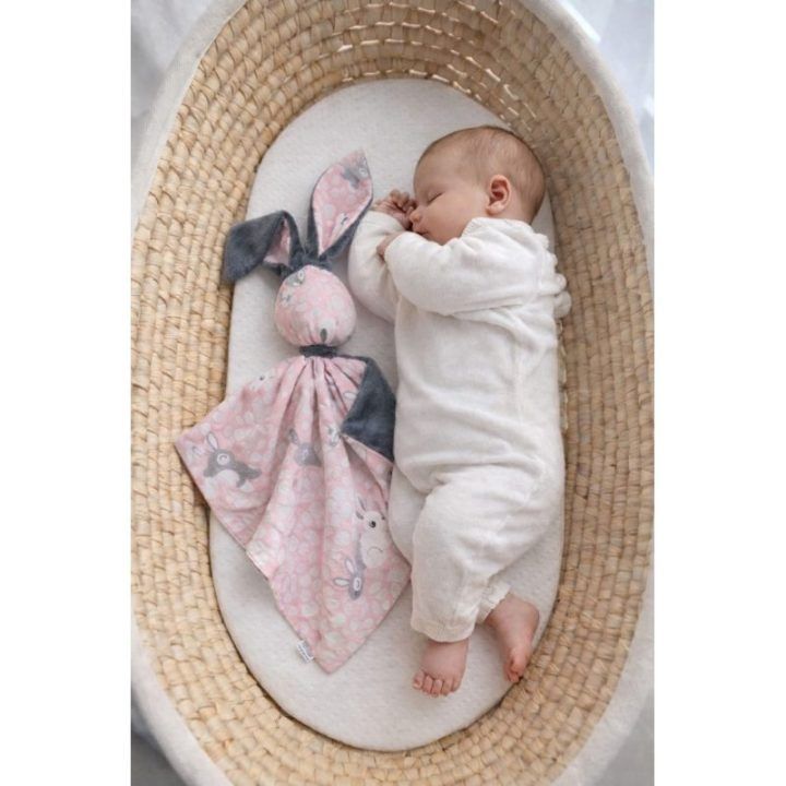 Minkštas zuikučio migdukas DOUDOU Pink Bunnies, tamsiai pilkas