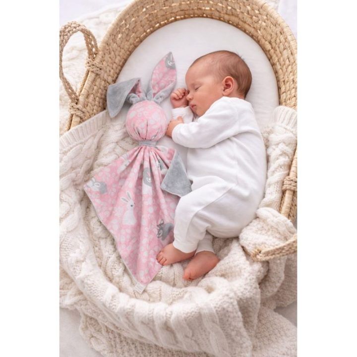 Minkštas žaislas-kramtukas DOUDOU Pink Bunnies, pilkas