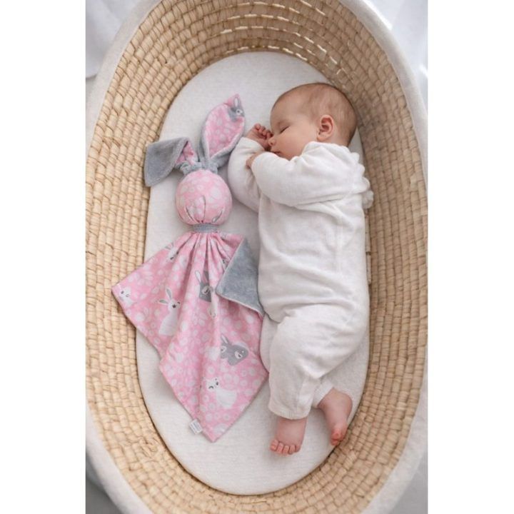 Minkštas žaislas-kramtukas DOUDOU Pink Bunnies, pilkas