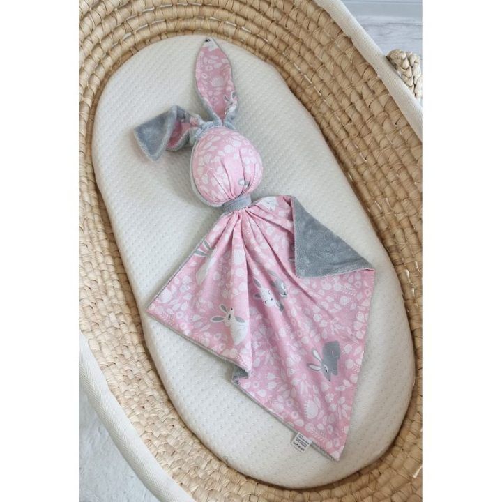 Minkštas žaislas-kramtukas DOUDOU Pink Bunnies, pilkas