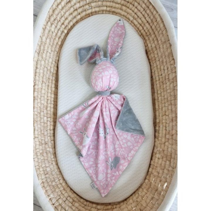 Minkštas žaislas-kramtukas DOUDOU Pink Bunnies, pilkas