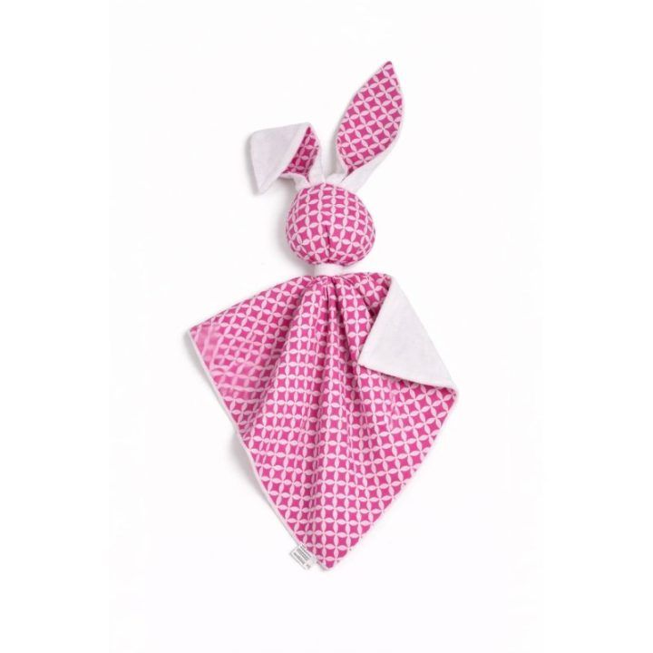 Minkštas bunny miego žaislas DOUDOU Mini Rosette Pink – balta