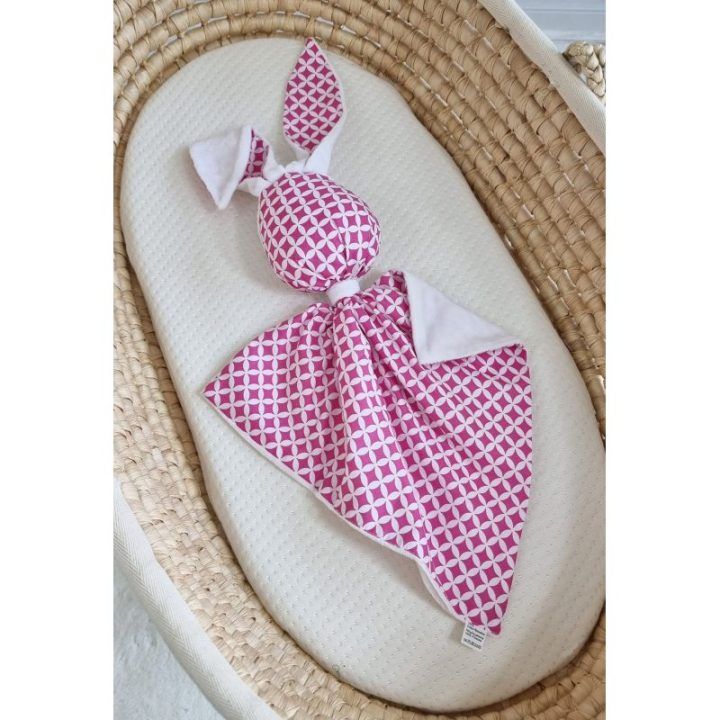 Minkštas bunny miego žaislas DOUDOU Mini Rosette Pink – balta