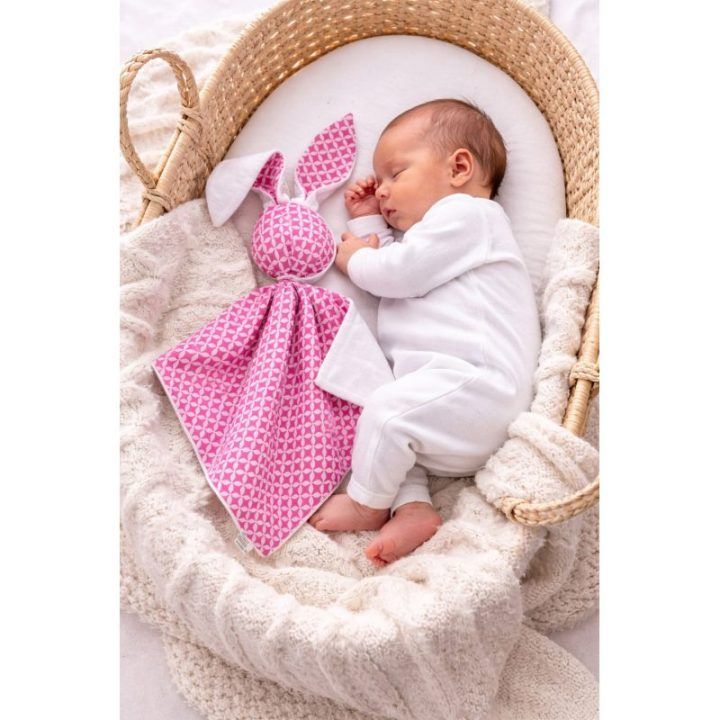 Minkštas bunny miego žaislas DOUDOU Mini Rosette Pink – balta