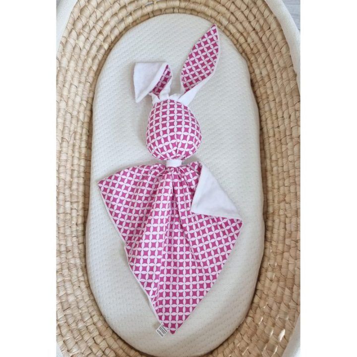 Minkštas bunny miego žaislas DOUDOU Mini Rosette Pink – balta