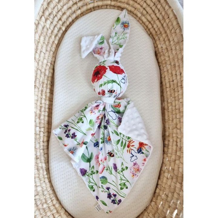 Dvipusis kūdikio migdukas kiškis DOUDOU Meadow, baltas