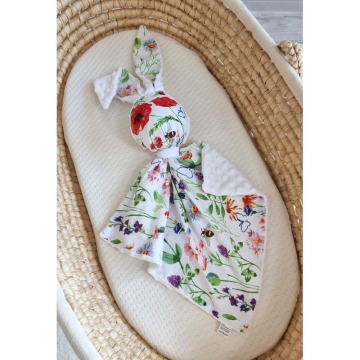 Dvipusis kūdikio migdukas kiškis DOUDOU Meadow, baltas
