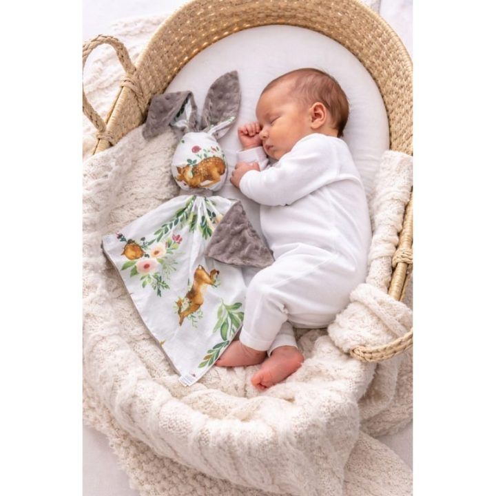 Dvipusis kūdikio migdukas My Sweet Baby DOUDOU In the forest – pilkas
