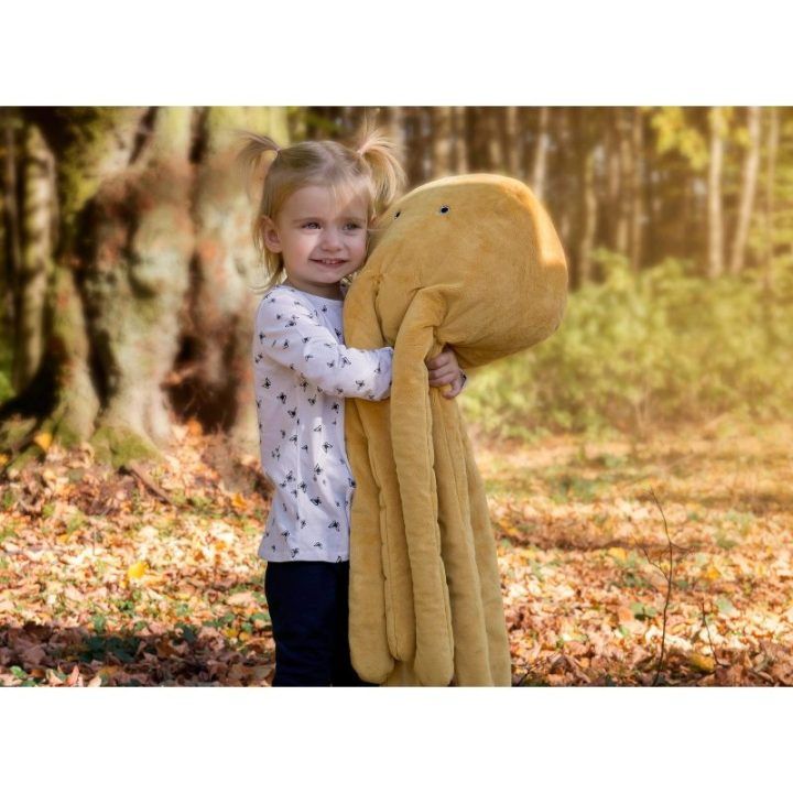 Minkštas aštuonkojis žaislas XXL My Sweet Baby, antracito spalvos su taškeliais