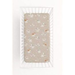 Medvilninė paklodė su guma 120 × 60 cm Twinkle Woodland