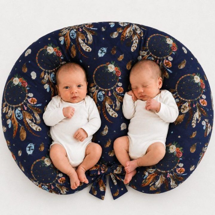 Maitinimo pagalvės užvalkalas Bobono dvynukams – 100 % medvilnė, dream catchers