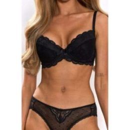 Juoda push-up liemenėlė Róża