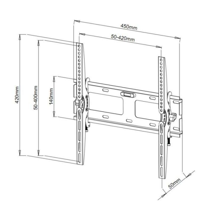 TECHLY sieninis TV laikiklis LED/LCD 23–55" iki 50 kg, plonas