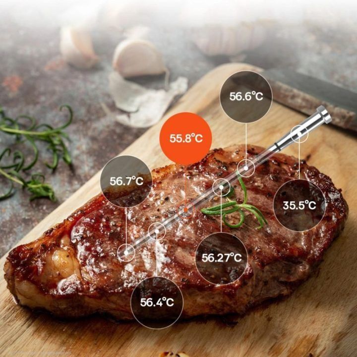 Bluetooth mėsos termometras Meatmeet S Pro, pilkas