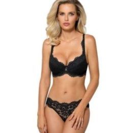 Juoda push-up liemenėlė Róża