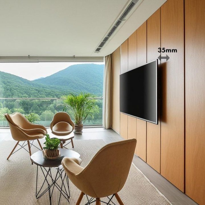 Sieninis TV laikiklis iki 100", 80 kg, VESA 600 × 400