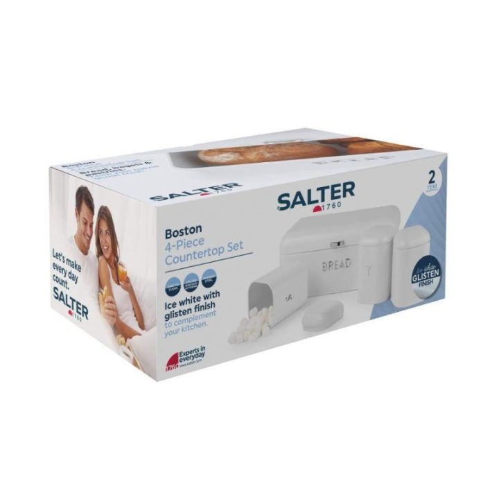 Salter Boston 4 dalių stalviršio rinkinys, ledų balta