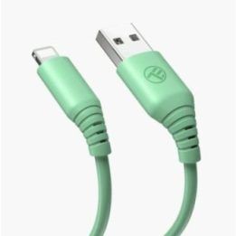 Tellur silikoninis USB-A į Lightning laidas 3 A, 1 m, žalias