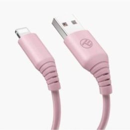 Tellur silikoninis USB-A į Lightning laidas 3 A, 1 m, rožinis