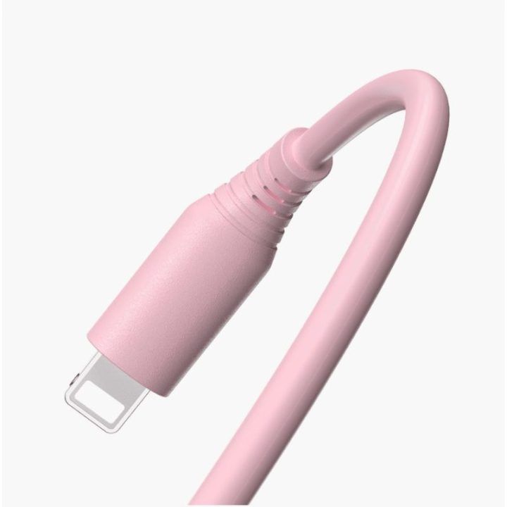 Tellur silikoninis USB-A į Lightning laidas 3 A, 1 m, rožinis