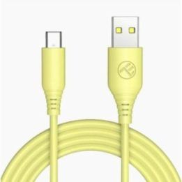 Tellur USB-A į USB-C silikoninis laidas 3 A, 1 m, geltonas