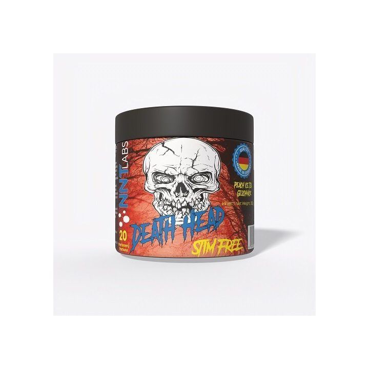 Treniruočių booster be stimulatorių NNT Death Head 350 g, persikų ledinės arbatos skonio