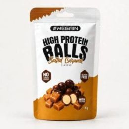 Baltyminiai užkandžiai WEGAIN High Protein Balls 70 g, sūrios karamelės skonio