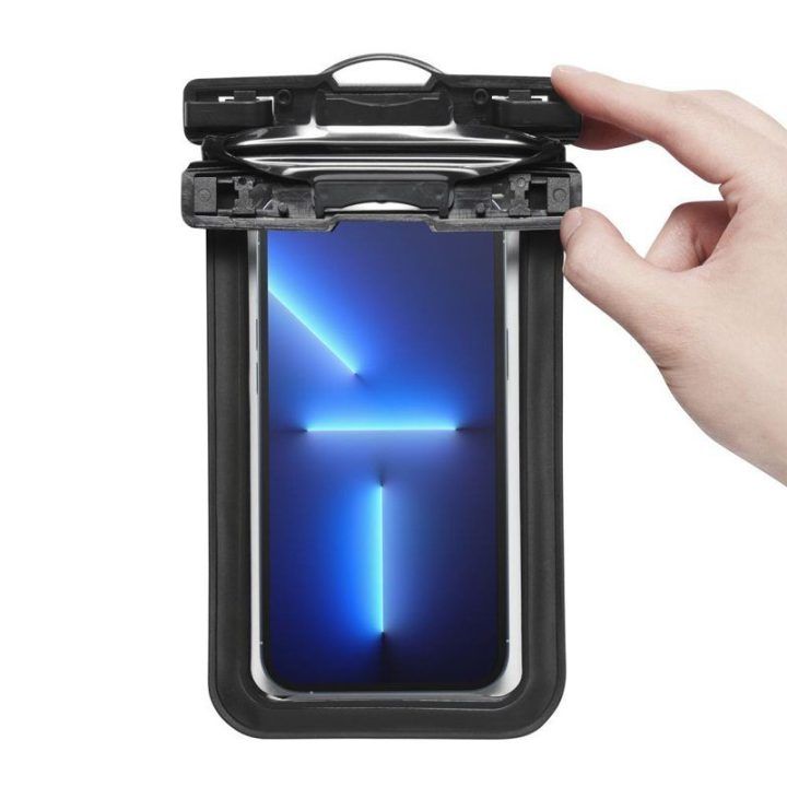 Spigen A601 vandeniui atsparus dėklas telefonams iki 6,9", juodas