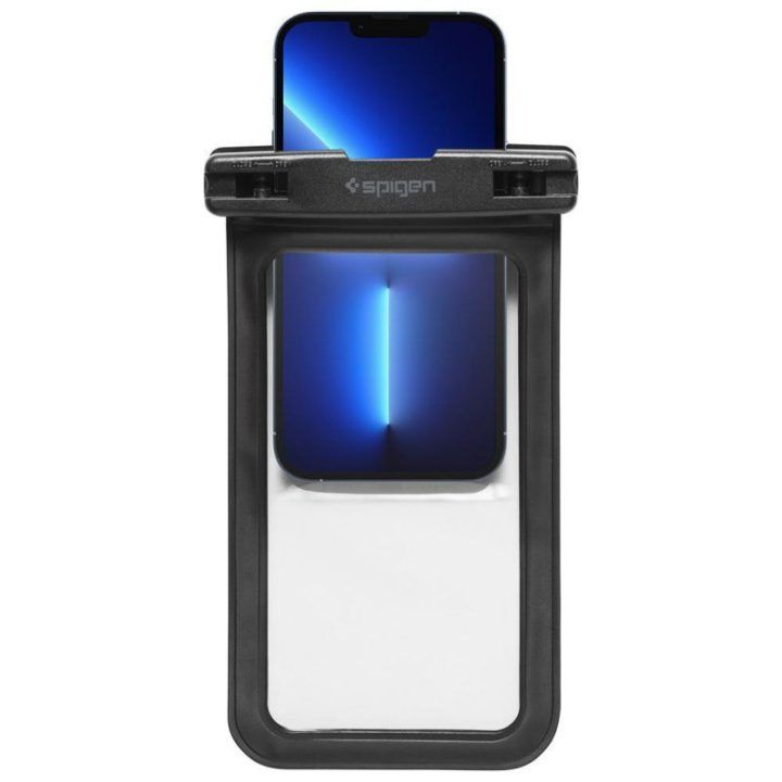 Spigen A601 vandeniui atsparus dėklas telefonams iki 6,9", juodas