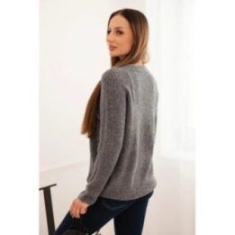 Moteriškas megztinis su baby alpakos vilna, pilkas