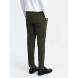 Moteriškos alyvuogių spalvos slim fit chino kelnės