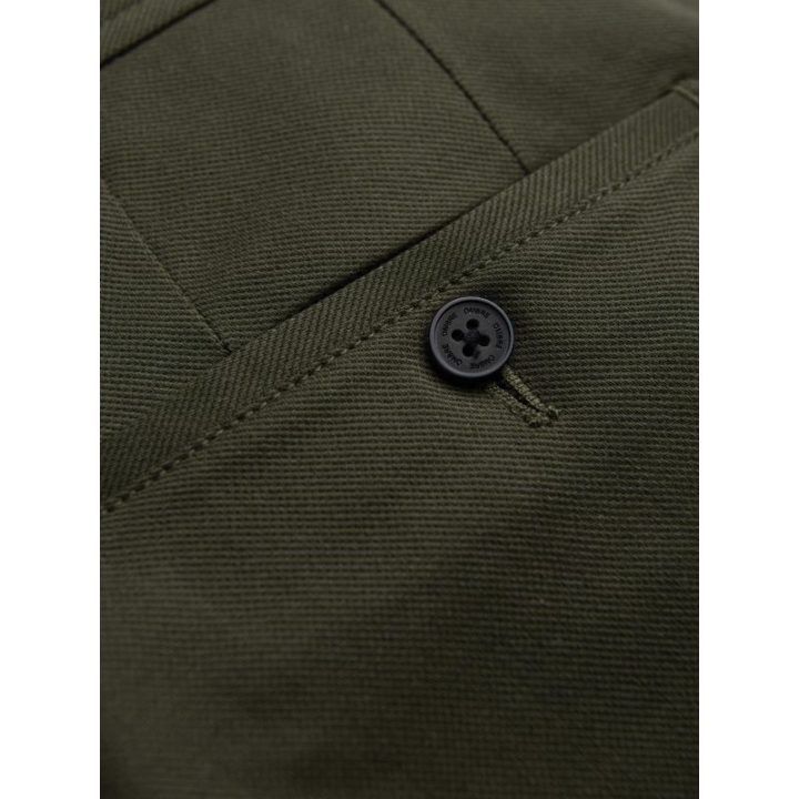 Moteriškos alyvuogių spalvos slim fit chino kelnės